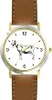 Billy Goat Animal - WATCHBUDDY&reg; DELUXE TWO-TONE THEME WATCH - Arabic Numbers - Brown Leather Strap-Size-Women's Size-Small