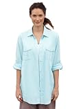 Shirt with convertible sleeves in cool linen