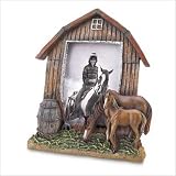 MARE AND FOAL BARN SCENE PHOTO FRAME