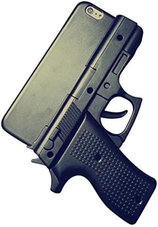 Blogger Gun Pistol Shape Plastic Material Back Case Cover for Apple iphone 6 4.7 Inch(Black)