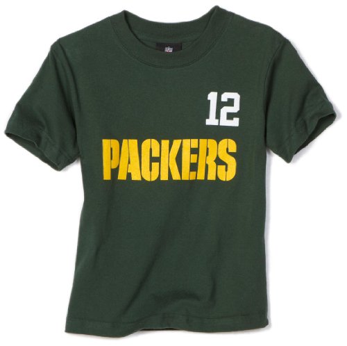 NFL Boys' Green Bay Packers Aaron Rodgers Name & Number Tee Shirt (Green, 5/6)