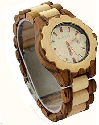 Niceshop Women's Zabra Adjustable WristWatches Date Wood Watch Adjustable Wood Band Gift Giving