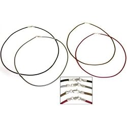 Rubber Cord Necklaces 16" & 18" 4Pcs