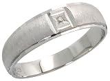 10k White Gold Men's Solitaire Ring, W/ Brilliant Cut Diamond, 1/4