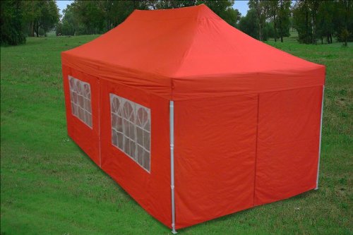 10x20 Pop up 6 Walls Canopy Party Tent Gazebo Ez Red G Model - 2013 Upgraded New Model