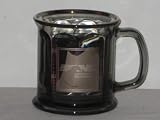 Norfolk Southern Railway Railroad Train Smoke Gray Glass Mug w/ 22 Karat Platinum Logo And Trim