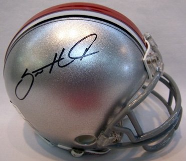 Santonio Holmes Autographed/Hand Signed Ohio State Buckeyes Mini Helmet