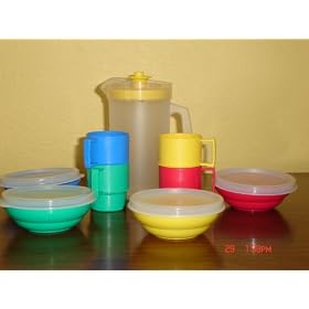 Tupperware Kids Mini Serve It Set 9 Pc W mini Pitcher-primary Colors-adorable!!! by Tupperware