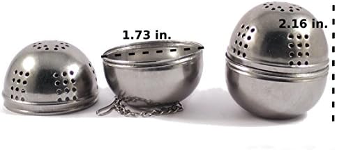 Egg Shaped Tea Ball 4 Pack - Infuser for Loose Leaf Blends - Single Cup Strainer