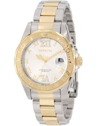 Invicta Womens 12852 Pro Diver Gold Dial Two Tone Watch with Crystal Accents