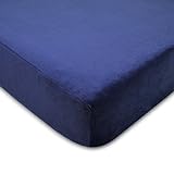 American Baby Company Heavenly Soft Chenille Fitted Crib Sheet, Navy by American Baby Company