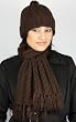 Knitted Alpaca Natural Fiber Scarf and Hat Set - Elegant Cable Design in Chocolate (100% Knitted By Hand) Knitted Alpaca Natural Fiber Scarf and Hat Set - Elegant Cable Design in Chocolate (100% Knitted By Hand)
