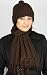 Knitted Alpaca Natural Fiber Scarf and Hat Set - Elegant Cable Design in Chocolate (100% Knitted By Hand)