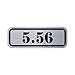 RDW (4X 5.56 Metallic Ammo Can Badge Sticker Self Adhesive Label 3M Bullet 556 - Silver