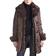 Jessie G. Women's Metallic Jacket with Thinsulate Filling and Rex Rabbit Fur Trim in Brown or Dark Gray