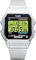 Timex - T78587PF - Montres Timex Original Indiglo - Montre Homme - Forme Rectangulaire - Lcd - Bracelet Acier