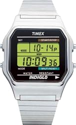Timex Men's T78587 Classic Digital Silver-Tone Expansion Band Watch
