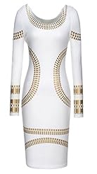 Cocktail General Print Cutout Cotton/Polyester Long Sleeves Club Dress/Party Dress/Wedding Dress 