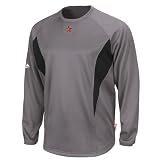 MLB Houston Astros Adult Long Sleeve Crew Tech Fleece Pllovr (Pro Granite/Pro Black, Large)