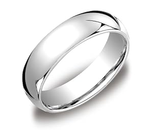 Men's Platinum Comfort-Fit Plain Wedding Band (6 mm), Size 10