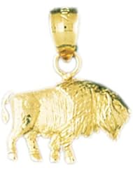 Dazzlers Solid 14k Gold Buffalo Charm Pendant Available in three colors from jewelsberry (weights: 1.4 grams only)