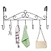 Marrywindix 7 Hooks Metal Over the Door Rack Hanger Hooks Organizer Black