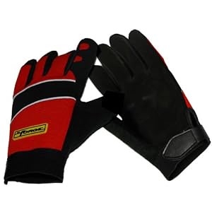 Forge Mechanics Red Gloves with Leather Palm