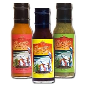 Hot Sauce Sampler, A Taste of Baja California Hot Sauce Gift Set. Baja California Taste! - Baja California Heat! This Three Jar Set Has Something For Everyone. Smoky Chipotle, Creamy Avacado, Spicy DeArbol Chiles. There is a Sauce For Every Meal.