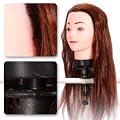 Hairdressing 50% Real Human Hair 18'' Training Head + CLAMP
