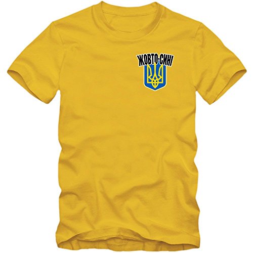 Ukraine EM 2016 #5 T-Shirt | Fußball | Herren | Schowto-blakytni | Trikot | Nationalmannschaft, Farbe:Gelb (Gold L190);Größe:M