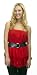 Curve Appeal PLUS SIZE Cotton/Poly Voile Tiered Dress with Wide Belt in Red, Size: 1X