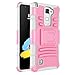 Zenic Hybrid Dual Layer Armor Defender Protective Case Cover with Kickstand & Belt Clip Holster Combo for LG Stylus 2/LG G Stylo 2 - Pink/Grey