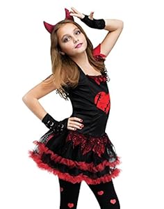 Fun World Devil Diva Girl's Costume Red/Black Medium (8-10)