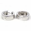 Sterling Silver Huggie Hoop Earrings - Size: 6mm x 15mm