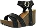 Refresh MARA-05 Women's Ankle Strap Comfort Criss Cross Platform Wedge Sandal