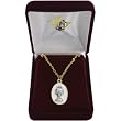 Gold-Plated Necklace with 18" Chain and 1" Pendant of Silver Chalice with a White Background