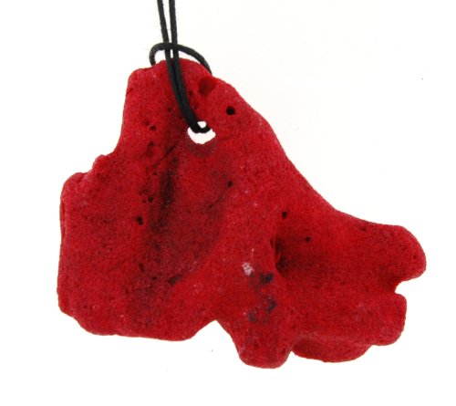 Click here to buy Dyed Red Sponge Coral Pendant with adjustable cord.