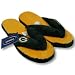 GREEN BAY PACKERS OFFICIAL LOGO PLUSH THONG SLIPPERS SZ L