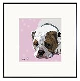 Paper Russells PAFR636 Limited Framed Print, 8x8 Inch - Bulldog Head on Floor
