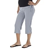 Liz Lange Blue Prelude Organic Crop Pant - XXL