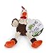 goDog 70671 Just for Me Skinny Brown Rooster Plush Squeaker Dog Toy, Small