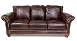 Tuscany 100% Full Aniline Dyed Antique Brown Nail Head Brazilian
Leather Sofa
