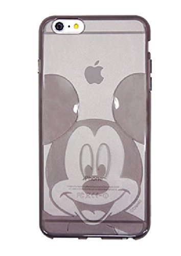 Disney Genuine Hard Clear Bumper Case Collection Clear Donald Duck, Clear Daisy Duck, Clear Mickey, Clear Minnie, Pink, Sky Blue, Gray, Brown, Orange Mickey Minnie for iPhone 6 plus (Jelly Mickey Grey)