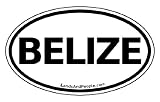 413l0X%2BZUKL. SL160  Belize Car Bumper Sticker Decal Oval Black and White