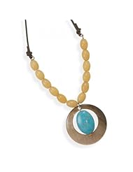 MMA Silver - 33 inch Leather with Multistone Necklace