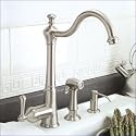 Brushed Nickel Single Handle Kitchen Faucet with Sprayer plus Soap Pump