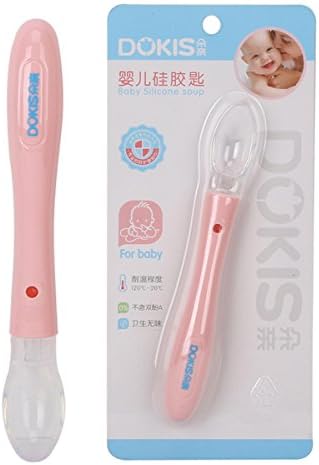 MyZenStore Dokis Safety Soft Head Silicone Child Baby Feeding Soup Spoon Dishware (Pink)