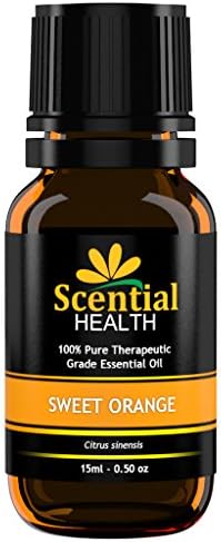 Scential Health Sweet Orange Essential Oil 15ml (.5oz) 100% Certified Pure Therapeutic Grade Essential Oil With No Fillers, Bases or Additives AND ZERO Carrier Oils