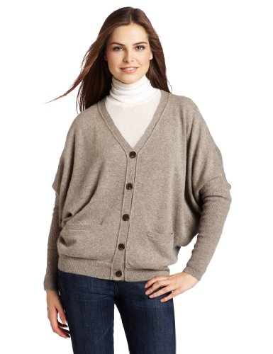 Velvet Women's Cashmere Piri Cashmere Dolman Cardigan, Cougar, Petite