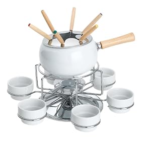 Burton 15pc Fondue set with Deluxe Revolving Lazy Susan by BURTON
